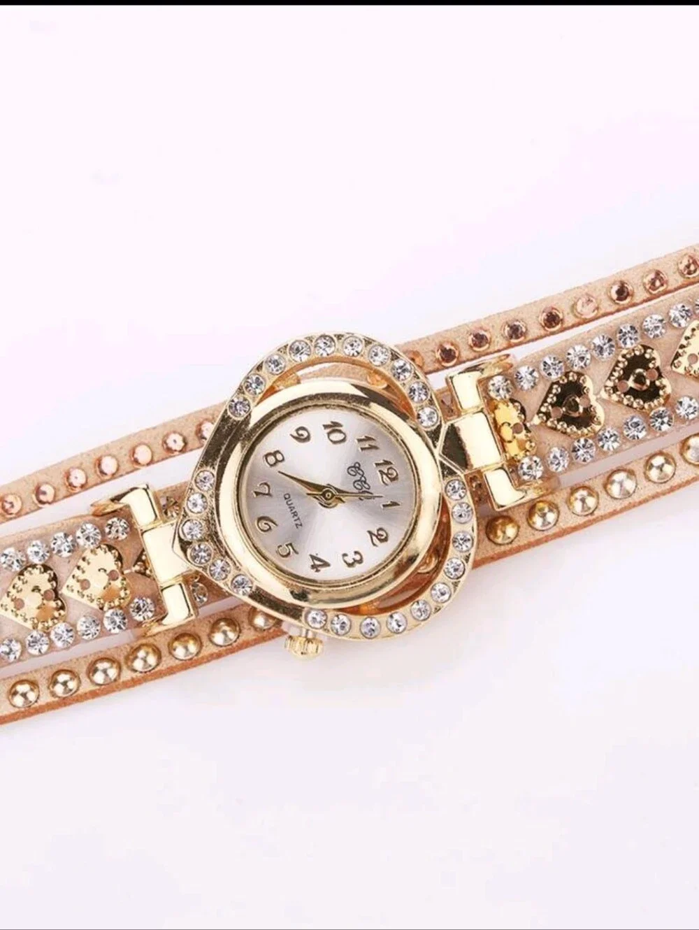 Rose Gold Heart Wrap Watch Bracelet - Women Accessories